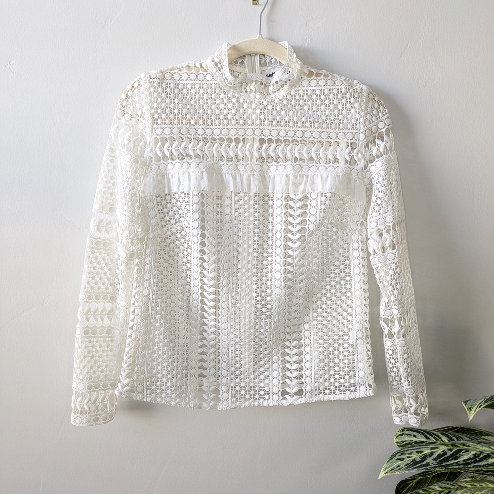 Like New!! Self-Portrait White Lace Blouse